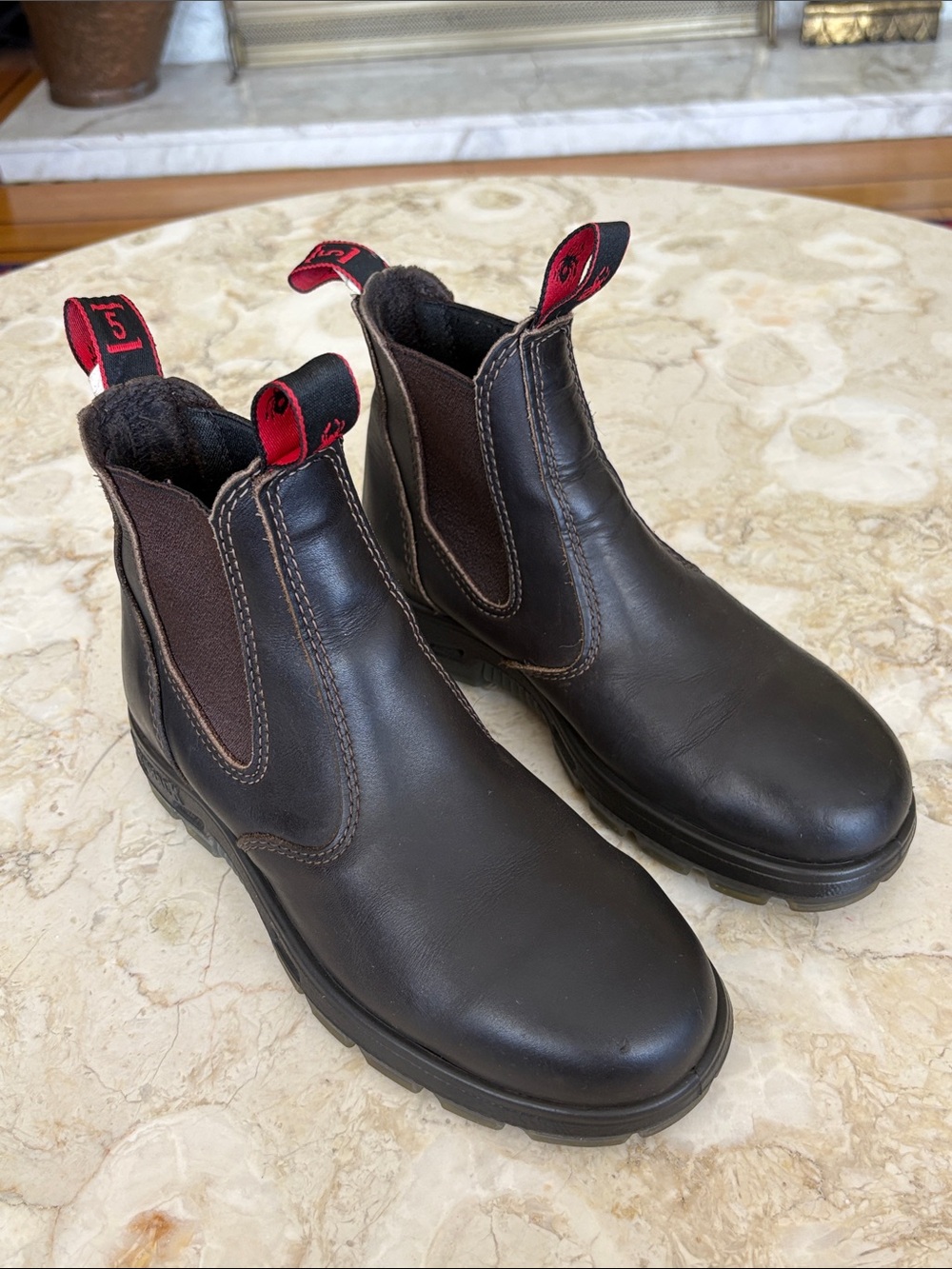 Redback Bobcat Claret Oil Kip Boot Leather Chelsea Boots - As New